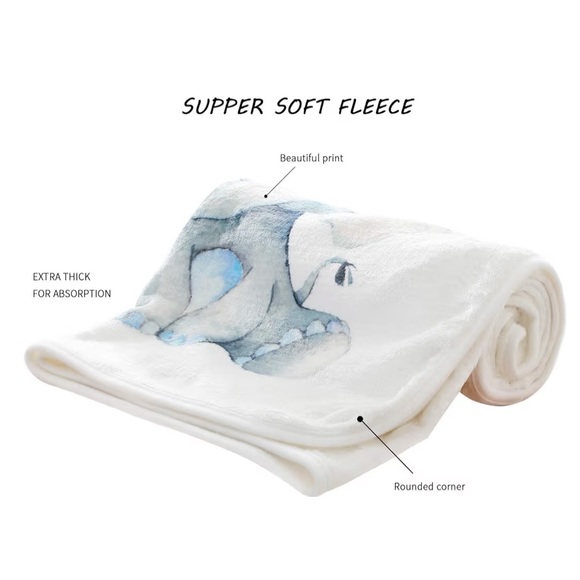 New Elephant Baby Month announcement blanket blues - Picture 4 of 5